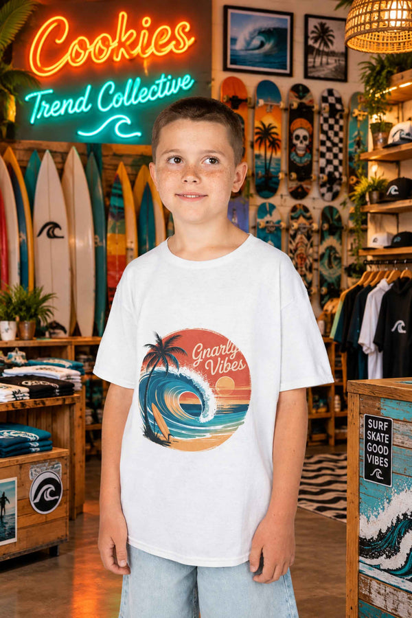 Kids Retro Surf Tee - Gnarly Vibes Inspired by the Beach