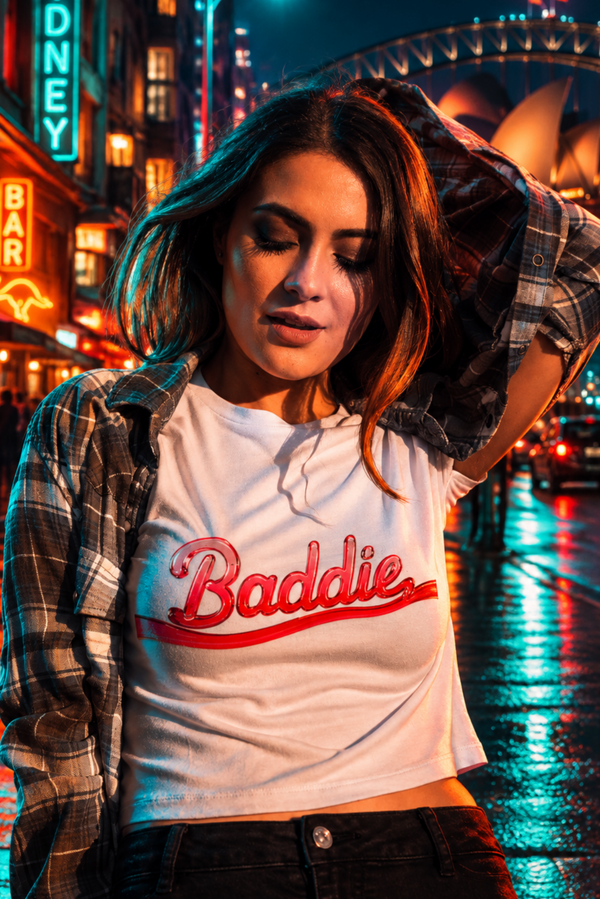 Women's Crop Top Baddie Design - Trendy Streetwear