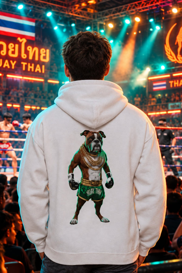 Fun & Unique Boxer Dog Muay Thai Hoodie for Dog Lovers