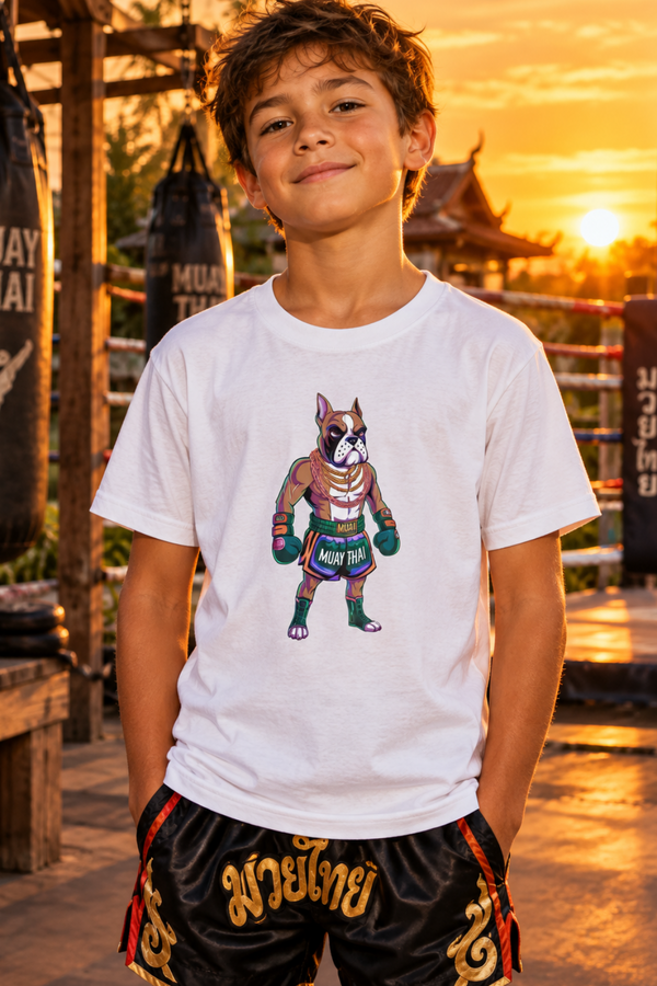 Muay Thai Boxer Dog Youth T-Shirt