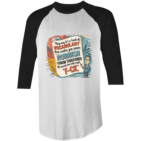 Funny teacher quote t-shirt with colorful design, regular fit, crew neck, 3/4 sleeves, ideal for humor lovers.