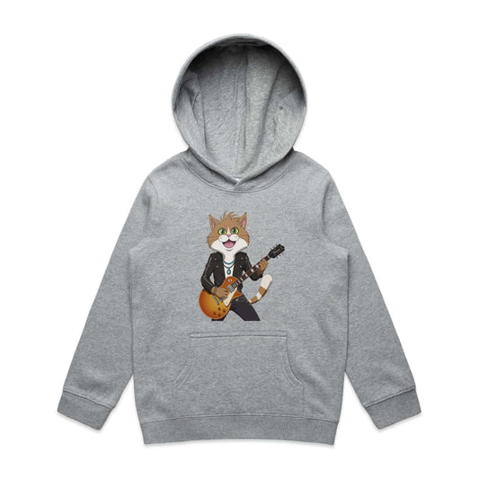AS Colour kid's hoodie with Rock and Roll Cat Playing Guitar design, perfect for music and cat lovers.