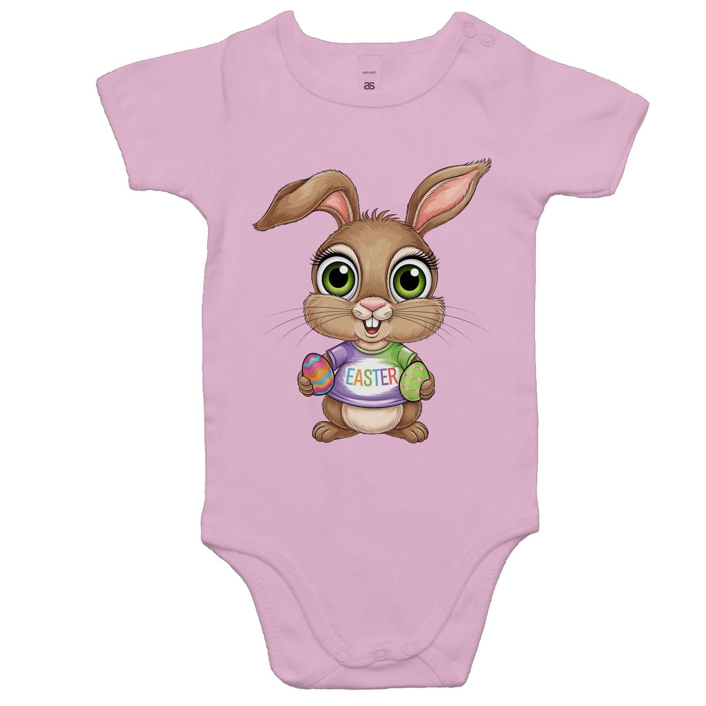 Cute Easter Bunny Design Baby Onesie Pink, perfect for baby's celebrating Easter
