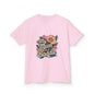 Kids tee with tropical flower design and 'My Mum is a Baddie' text, perfect for Mother's Day or everyday wear.
