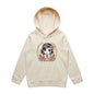 Adorable youth hoodie featuring a cute chibi girl surrounded by flowers, perfect for young girls' winter wear.