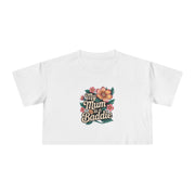 Crop Tee - Tropical Flower 'My Mum is a Baddie' Design - Cookies Trend Collective