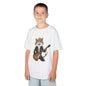Kid's Tee featuring a cute rock and roll cat playing guitar, perfect for music and cat lovers.