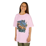 Kids Tee Lazy Cat at Beach - Too Lazy to be Lazy Design - Cookies Trend Collective