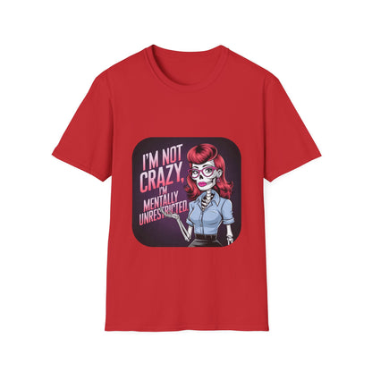 Retro Rockabilly Unisex T-Shirt - I'm Not Crazy Skeleton Design