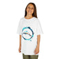 Kid's T-shirt with a colorful dolphin jumping through a ring of water, perfect for animal lovers.