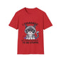 Grumpy cat graphic tee in red with funny quote 'I disagree but I respect your right to be stupid' for casual wear.