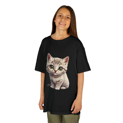 Cute kitten graphic kid's Tee for children, perfect for cat and animal lovers.