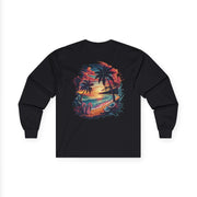 Unisex Long Sleeve Tee - Tropical Sunset for Beach Lovers - Cookies Trend Collective