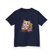 Kids Tee - Cute Kitten Playing in Basket - Cookies Trend Collective