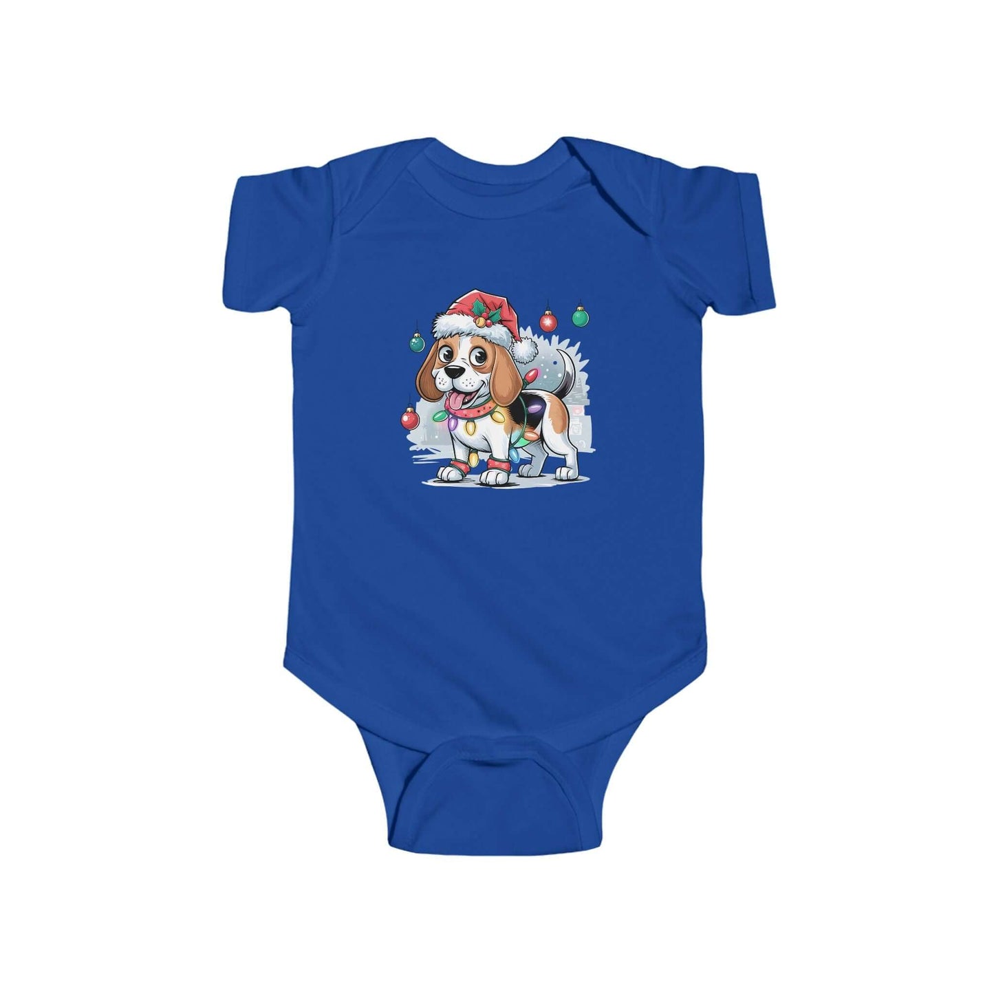 Beagle Dog in Santa Hat Christmas Design - Onesie