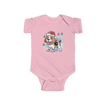 Beagle Dog in Santa Hat Christmas Design - Onesie