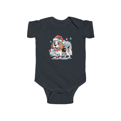 Beagle Dog in Santa Hat Christmas Design - Onesie