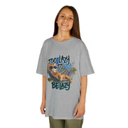 Kids Tee Lazy Cat at Beach - Too Lazy to be Lazy Design - Cookies Trend Collective