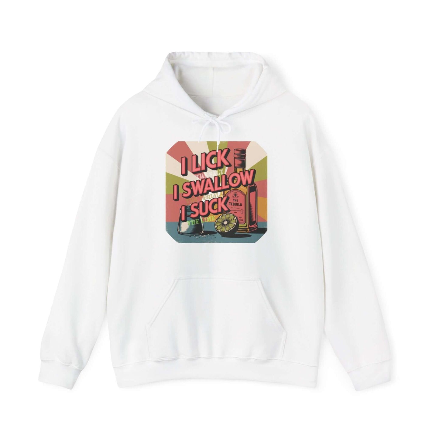 Funny Tequila hoodie with retro design and humorous text for party vibes and casual gatherings.