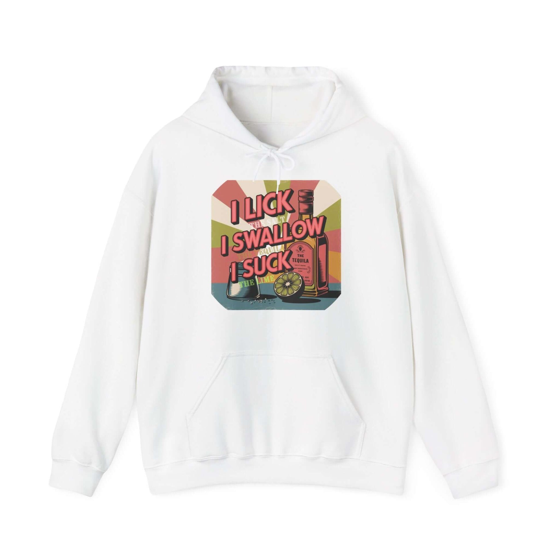 Funny Tequila hoodie with retro design and humorous text for party vibes and casual gatherings.