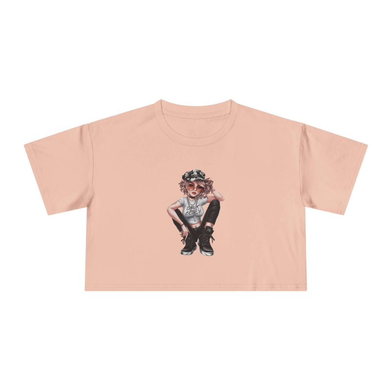 Trendy Urban Streetwear Crop Tee for Young Style Stars - authentic product design