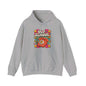 Hooded sweatshirt with trendy Old School retro design featuring dial-up telephone and vibrant colors.