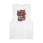 Tank top with graffiti skull design and 'COOKIES' text, trendy urban fashion streetwear, colorful and edgy vibe.