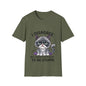 Grumpy cat graphic tee with funny quote, "I disagree but I respect your right to be stupid" on olive green shirt.