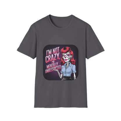 Retro Rockabilly Unisex T-Shirt - I'm Not Crazy Skeleton Design