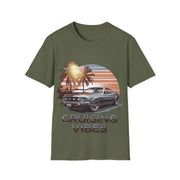 Cruising Vibes Unisex Softstyle T-Shirt - Retro Car and Palm Tree Design - Cookies Trend Collective
