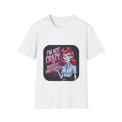Retro Rockabilly Unisex T-Shirt - I'm Not Crazy Skeleton Design