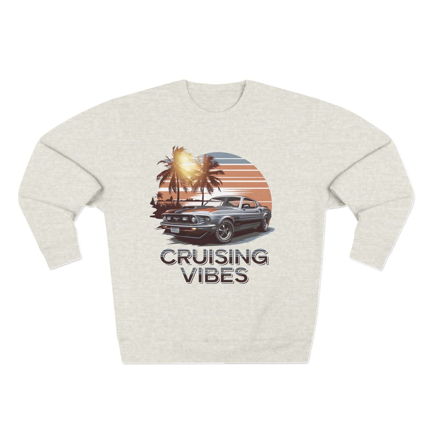 Mustang Sunset Crewneck Sweatshirt - Cruising Vibes