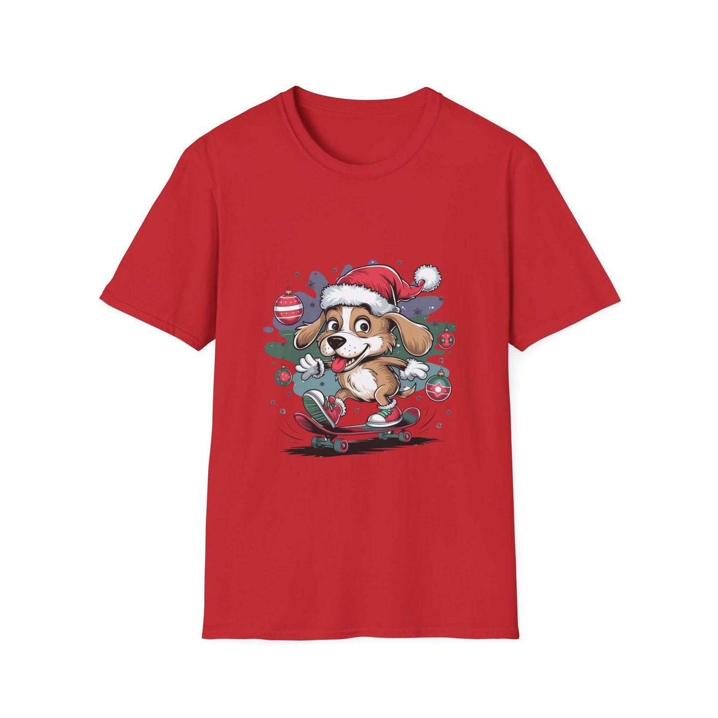 Christmas Dog Skateboard T-Shirt