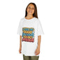 Kids t-shirt with colorful graffiti design and quote 'I see no good reason to act my age', perfect for playful wear.