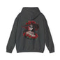 Chibi sugar skull woman hoodie featuring a woman with sugar skull makeup and roses, perfect for Halloween and Day of the Dead.