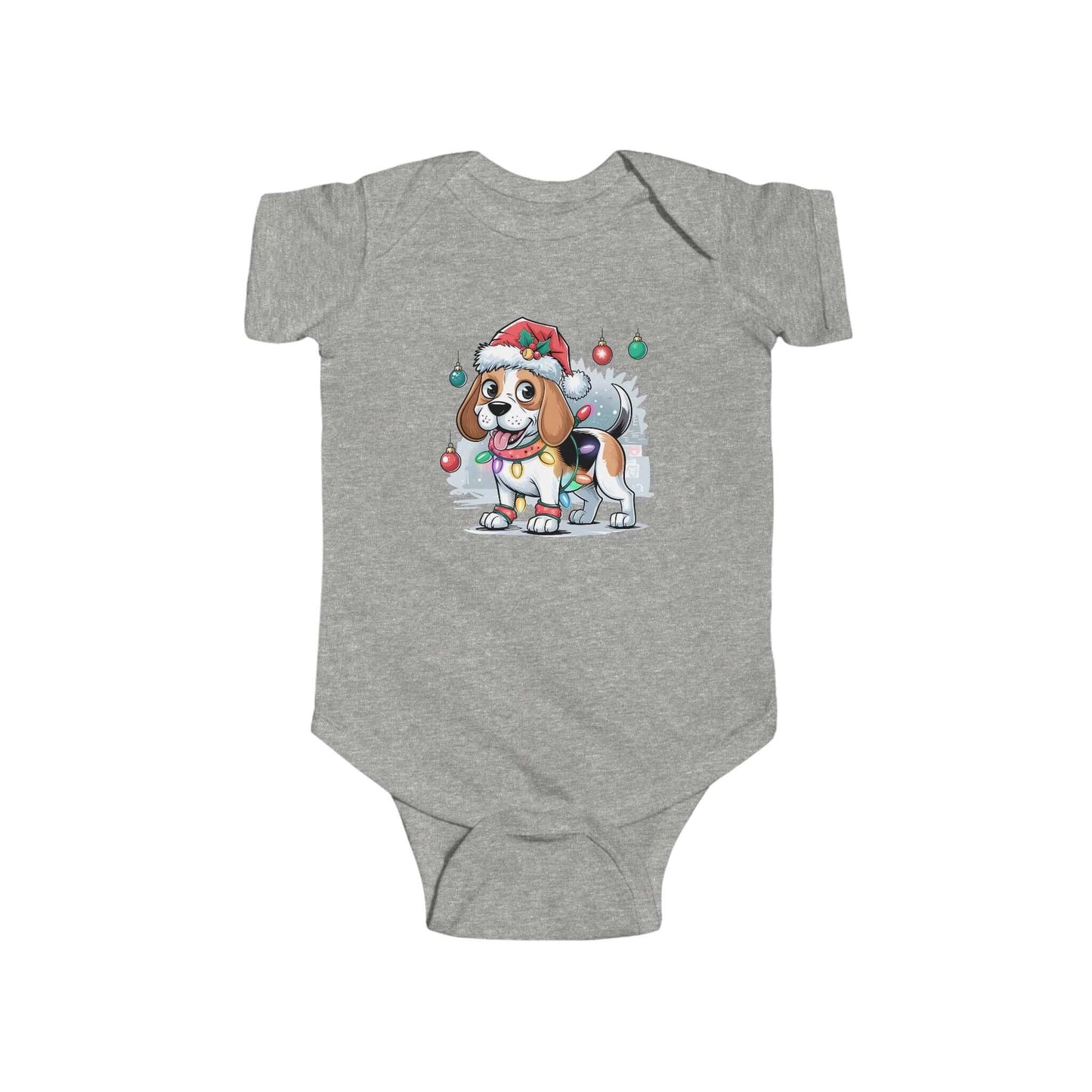 Beagle Dog in Santa Hat Christmas Design - Onesie