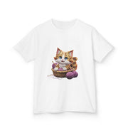 Kids Tee - Cute Kitten Playing in Basket - Cookies Trend Collective