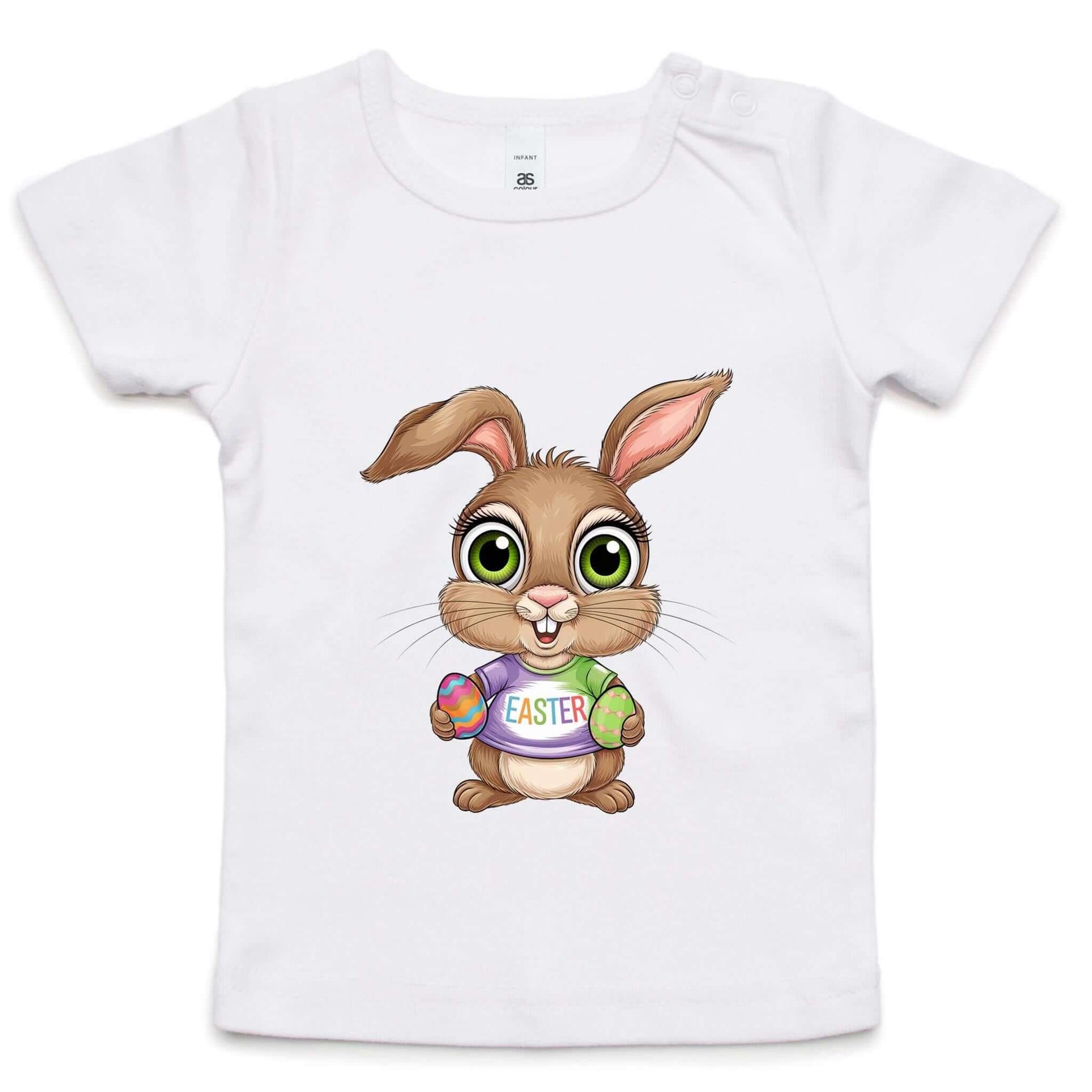 Cute Easter Bunny infant tee with colorful graphic, perfect for toddlers, featuring a playful design.