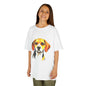 Cute hound dog illustration on a kids tee, perfect for young animal lovers and casual outings.