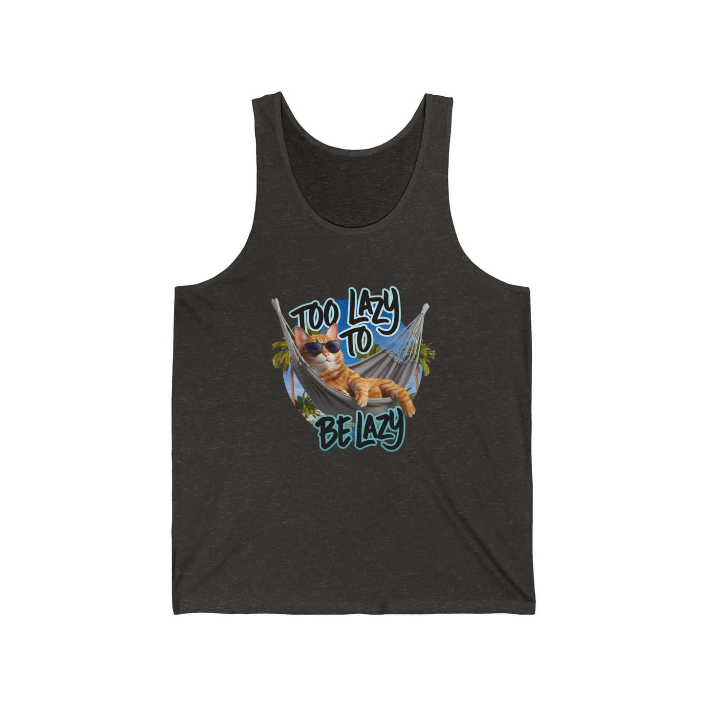 Tank Top - Cat in Hammock 'Too Lazy to be Lazy' Design