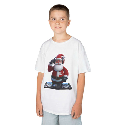 Kids T-Shirt-Santa Fun DJ Party Tee - White