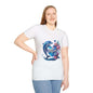 Dolphin Heart Mum T-Shirt featuring a dolphin, flowers, and 'mum' text, perfect for Mother's Day.