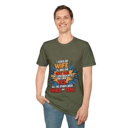 Funny quote unisex T-shirt with cartoon graphic, casual humor, perfect conversation starter for adults.