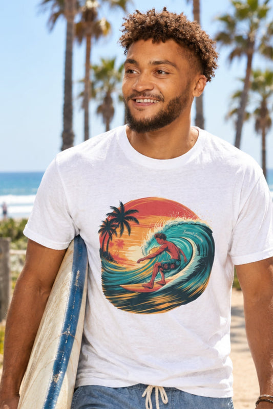Vintage Surfer T-Shirt Sunset Session Retro Wave Print - Cookies Trend Collective