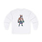 Long sleeve tee featuring a cartoon Boxer Dog dressed as a Muay Thai fighter, perfect for casual wear.