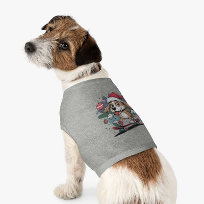 Pet Tank Top - Santa Hat Skateboarding Pup Christmas Design