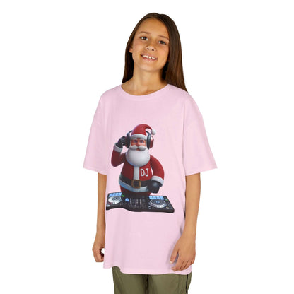 Kids T-Shirt-Santa Fun DJ Party Tee - Light Pink