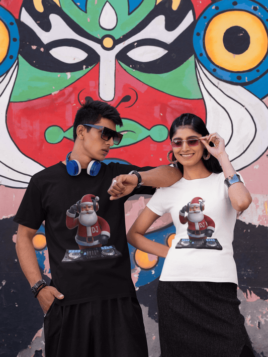 Santa DJ Unisex T-Shirt - Holiday Music Lover Christmas Tee