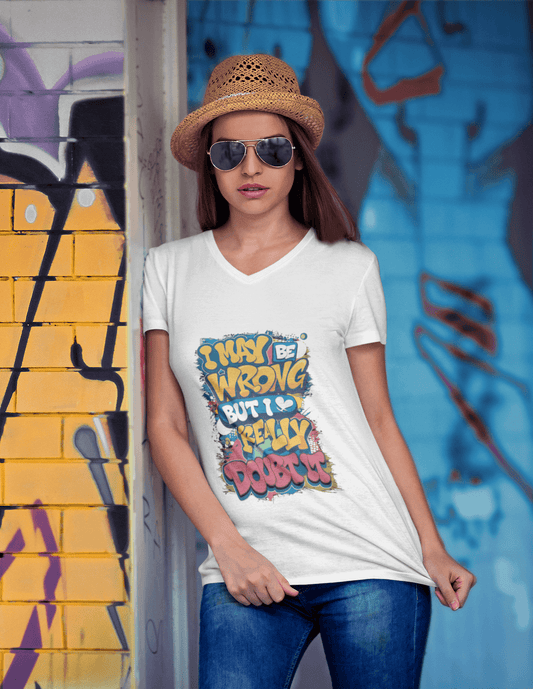 Funny Quote V-Neck Tee - Unisex