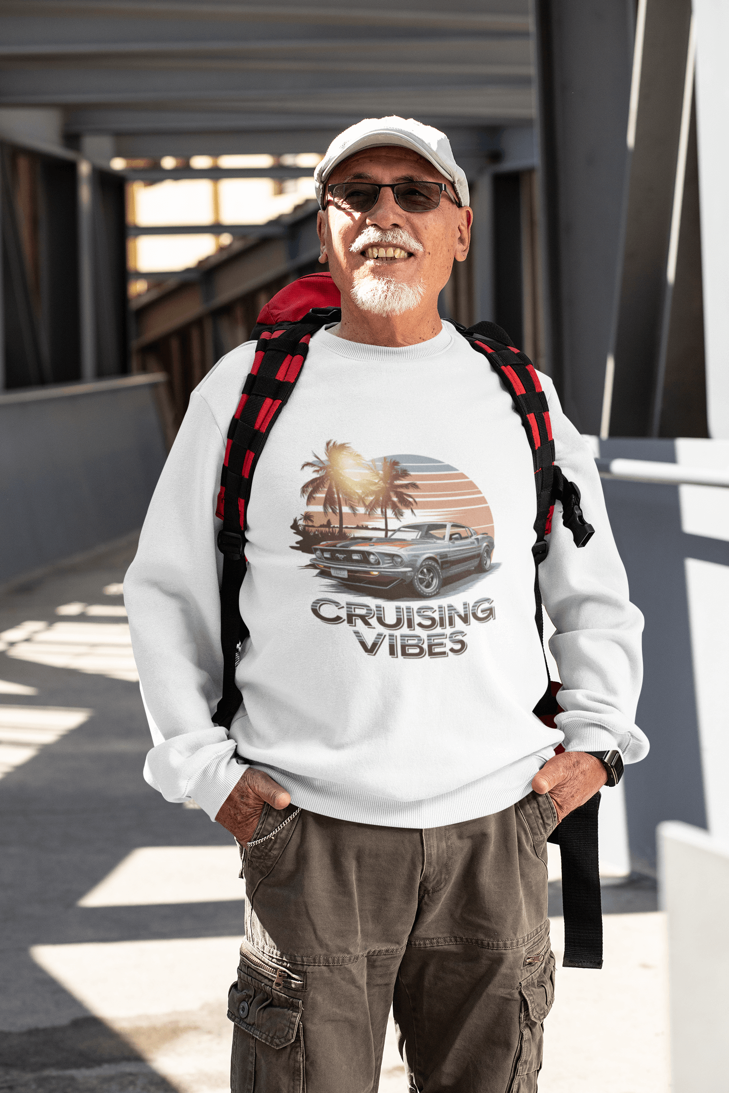 Mustang Sunset Crewneck Sweatshirt - Cruising Vibes